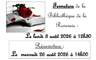 Fermeture estivale de la bibliothèque